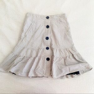 Anthro Seersucker Fit and Flare Skirt